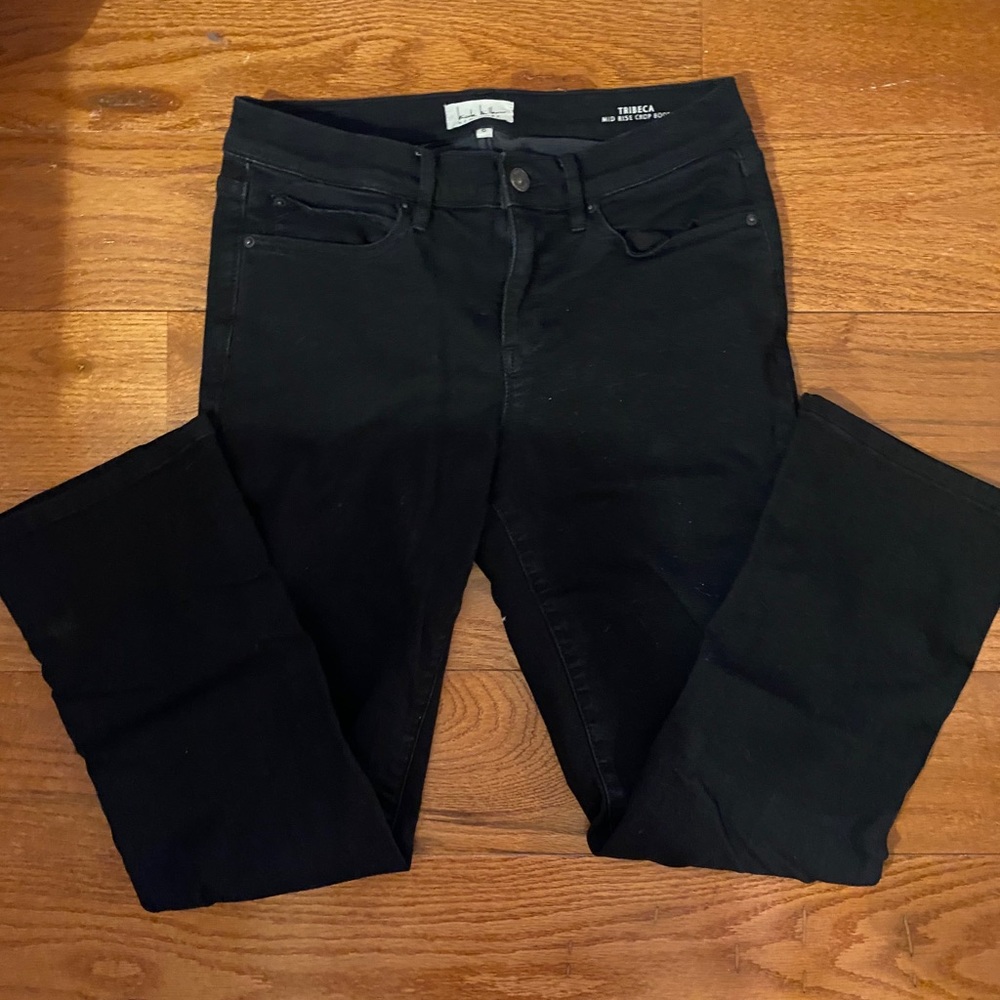 Nicole Miller Tribeca Mid Rise Crop Boot Jeans 6
